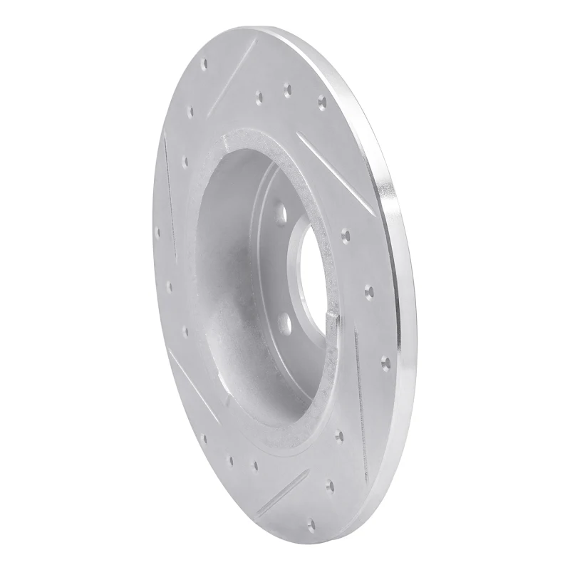 R1 06-11 Buick Lucerne Rear Right Drilled & Slotted Silver Brake Rotor - Image 2