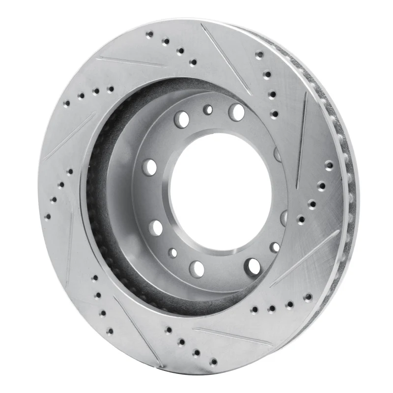 R1 06-11 Cadillac DTS Front Left Drilled & Slotted Silver Brake Rotor - Image 4