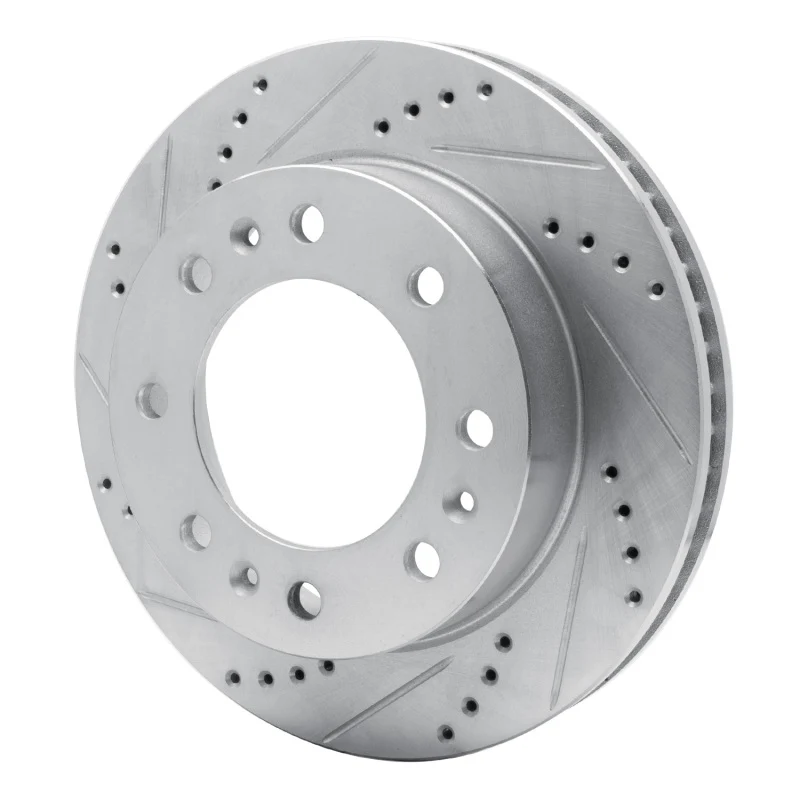 R1 06-11 Cadillac DTS Front Left Drilled & Slotted Silver Brake Rotor - Image 5