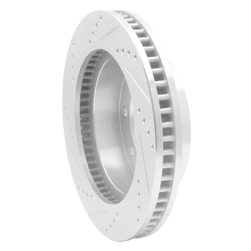 R1 06-11 Cadillac DTS Front Right Drilled & Slotted Silver Brake Rotor - Image 2