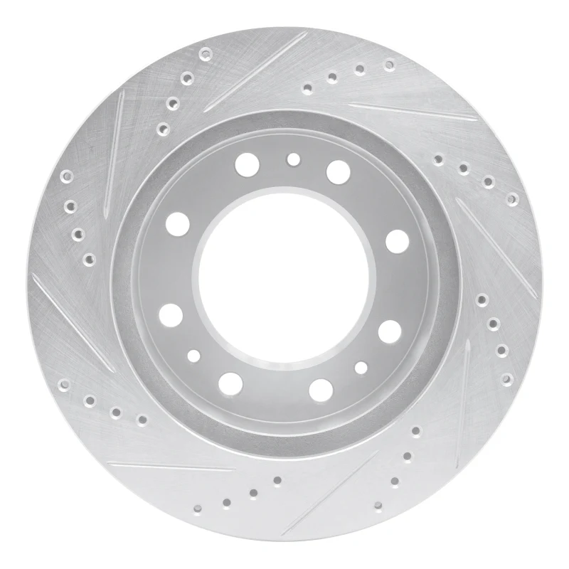 R1 06-11 Cadillac DTS Front Right Drilled & Slotted Silver Brake Rotor - Image 5