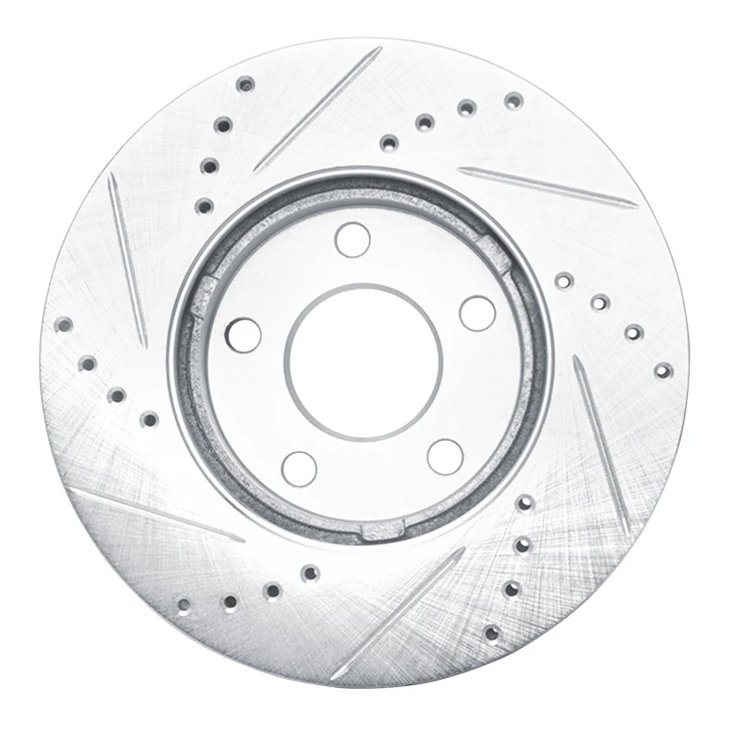 R1 06-11 Chevrolet HHR Front Right Drilled & Slotted Silver Brake Rotor - Image 3