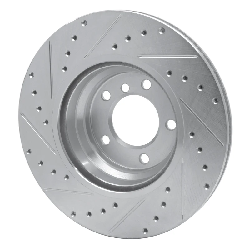 R1 06-12 BMW 330I Front Right Drilled & Slotted Silver Brake Rotor - Image 3