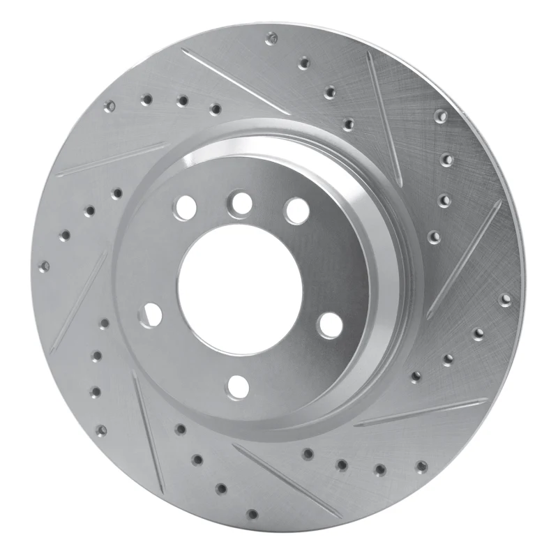 R1 06-12 BMW 330I Front Right Drilled & Slotted Silver Brake Rotor - Image 4