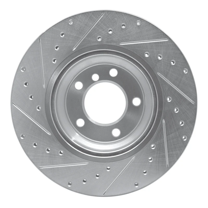 R1 06-12 BMW 330I Front Right Drilled & Slotted Silver Brake Rotor - Image 5