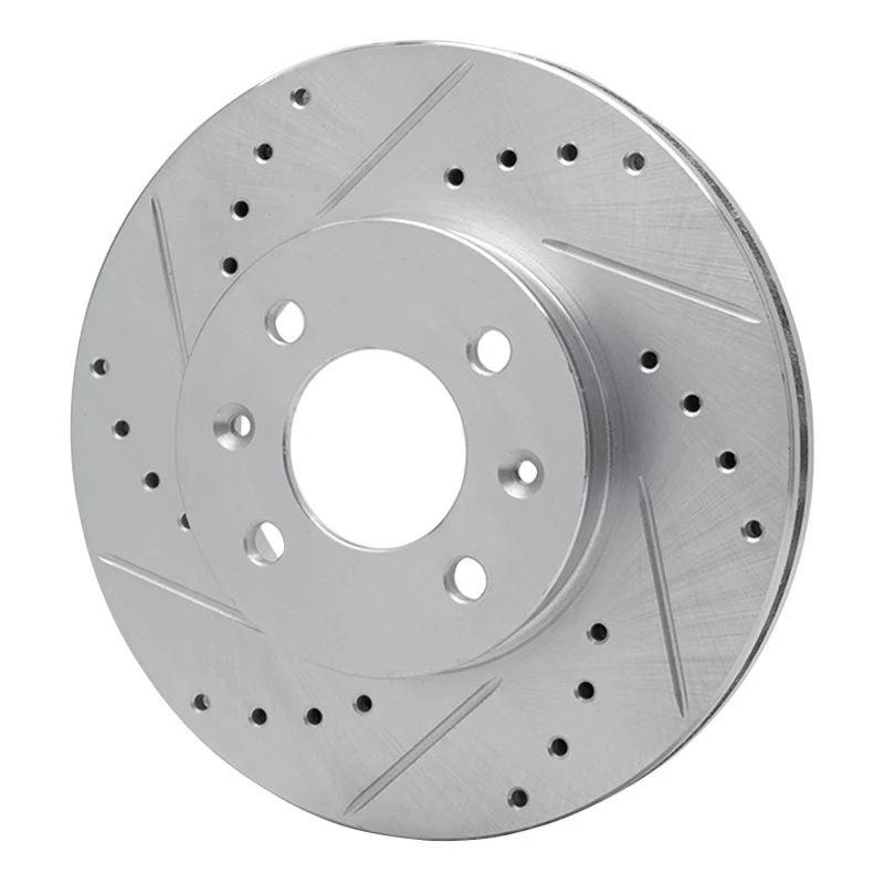 R1 06-12 Dodge Attitude (Mexico) Front Left Drilled & Slotted Silver Brake Rotor - Image 2