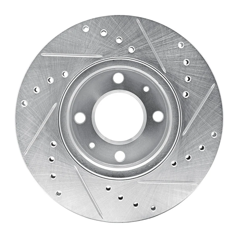 R1 06-12 Dodge Attitude (Mexico) Front Left Drilled & Slotted Silver Brake Rotor - Image 3