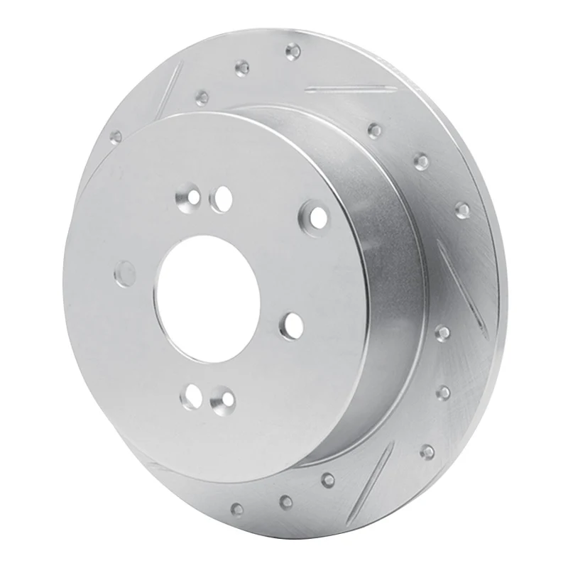 R1 06-12 Dodge Attitude (Mexico) Rear Left Drilled & Slotted Silver Brake Rotor - Image 2