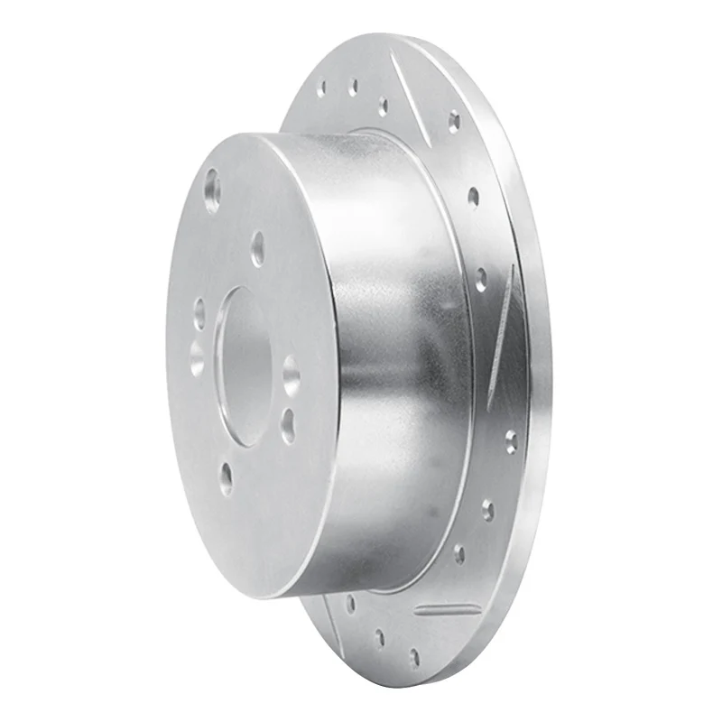 R1 06-12 Dodge Attitude (Mexico) Rear Right Drilled & Slotted Silver Brake Rotor - Image 3