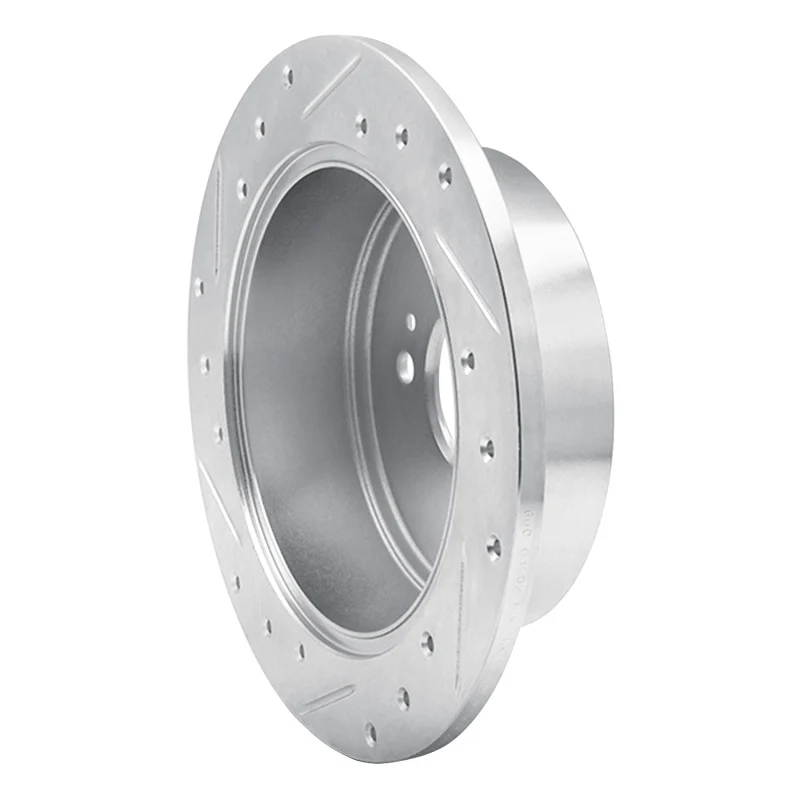 R1 06-12 Dodge Attitude (Mexico) Rear Right Drilled & Slotted Silver Brake Rotor - Image 4