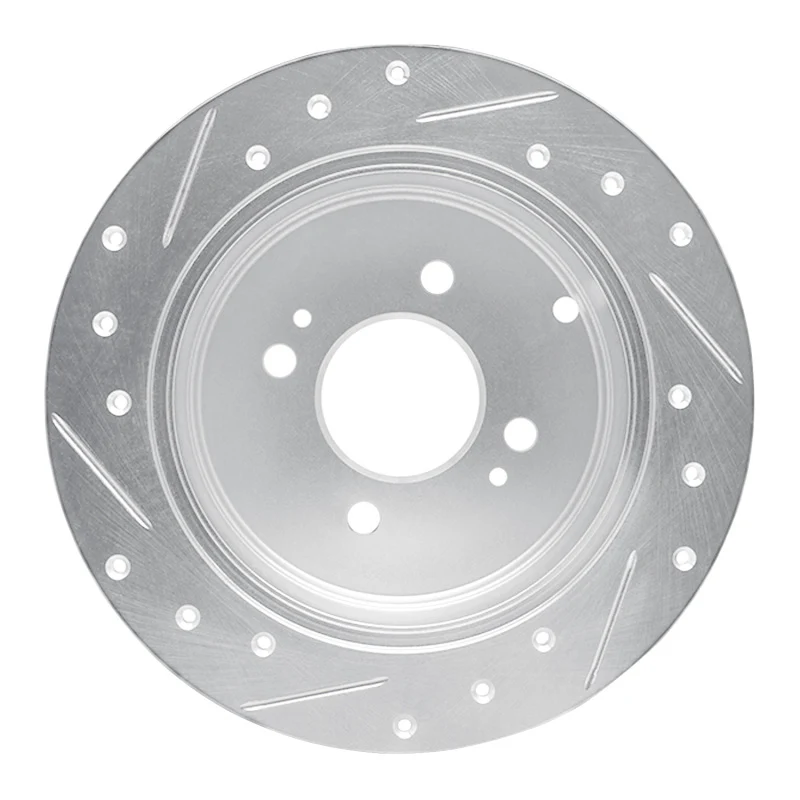 R1 06-12 Dodge Attitude (Mexico) Rear Right Drilled & Slotted Silver Brake Rotor - Image 5