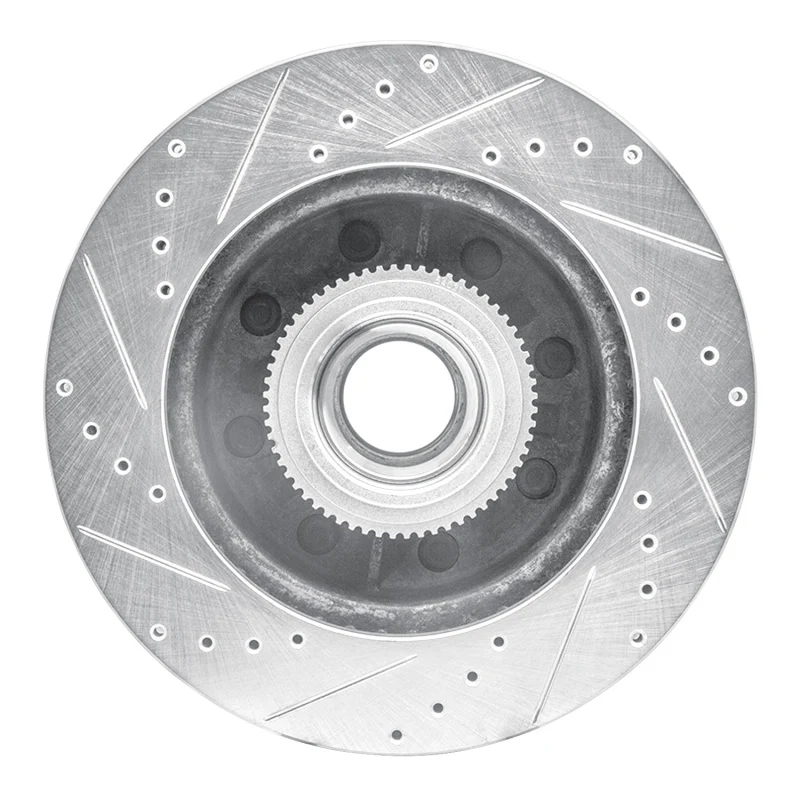 R1 06-12 Ford F-250 2WD (Super Duty) Front Right Drilled & Slotted Silver Brake Rotor - Image 5
