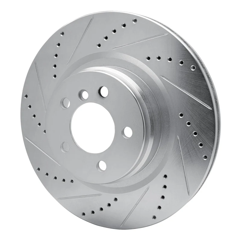 R1 06-12 Land Rover Range Rover Front Left Drilled & Slotted Silver Brake Rotor - Image 4