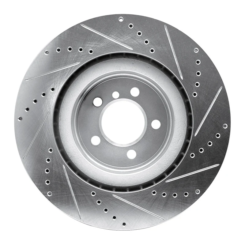 R1 06-12 Land Rover Range Rover Front Left Drilled & Slotted Silver Brake Rotor - Image 5
