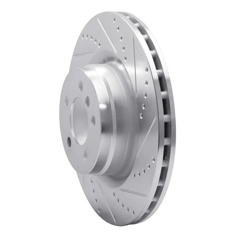 R1 06-12 Land Rover Range Rover Front Right Drilled & Slotted Silver Brake Rotor - Image 2