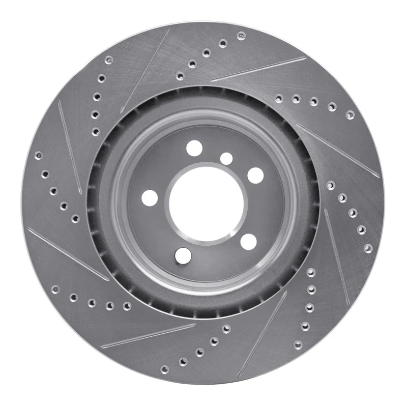 R1 06-12 Land Rover Range Rover Front Right Drilled & Slotted Silver Brake Rotor - Image 4