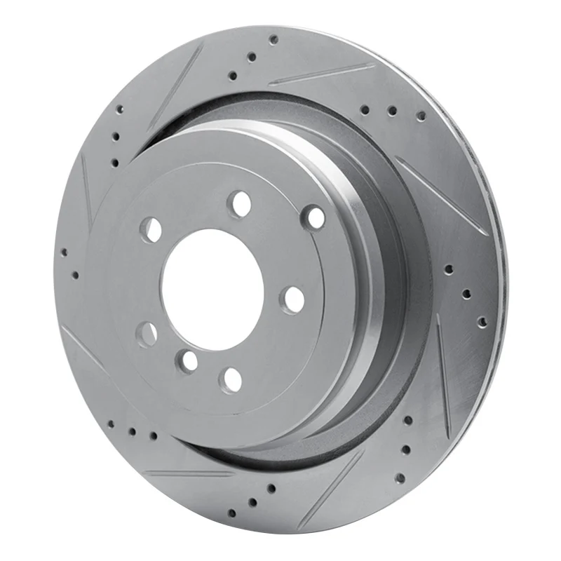 R1 06-12 Land Rover Range Rover Rear Left Drilled & Slotted Silver Brake Rotor - Image 4