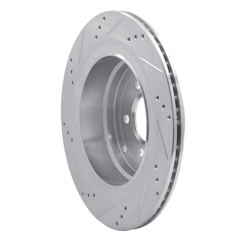 R1 06-12 Land Rover Range Rover Rear Right Drilled & Slotted Silver Brake Rotor - Image 4
