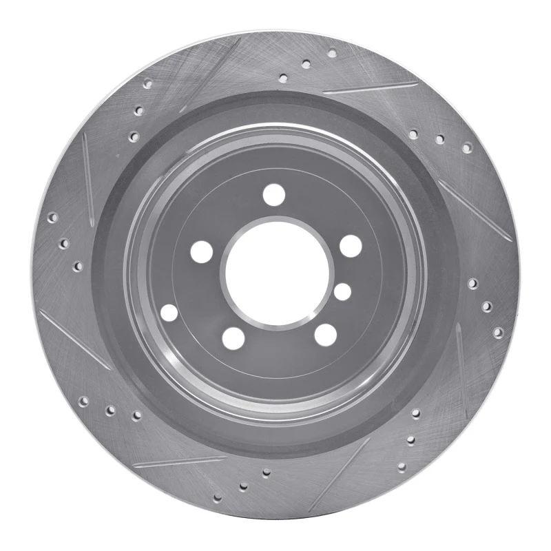 R1 06-12 Land Rover Range Rover Rear Right Drilled & Slotted Silver Brake Rotor - Image 5