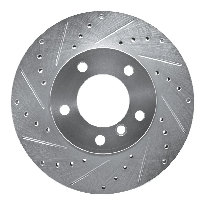 R1 06-13 BMW 128I Front Left Drilled & Slotted Silver Brake Rotor