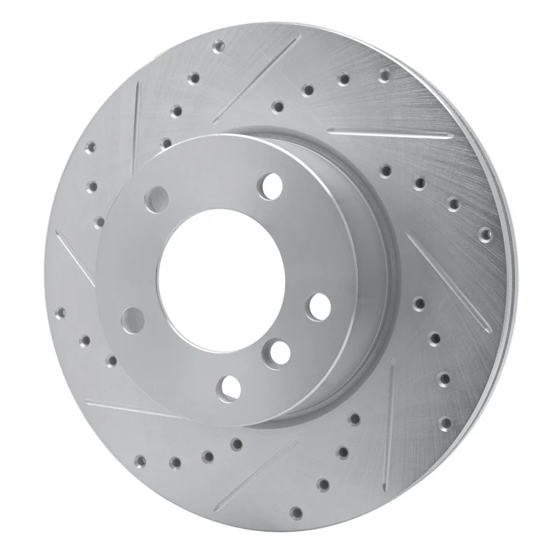 R1 06-13 BMW 128I Front Left Drilled & Slotted Silver Brake Rotor - Image 4