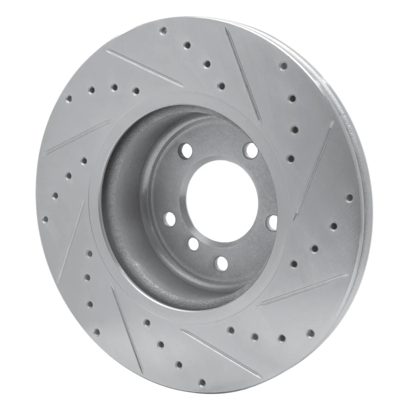 R1 06-13 BMW 135IS Front Left Drilled & Slotted Silver Brake Rotor - Image 2