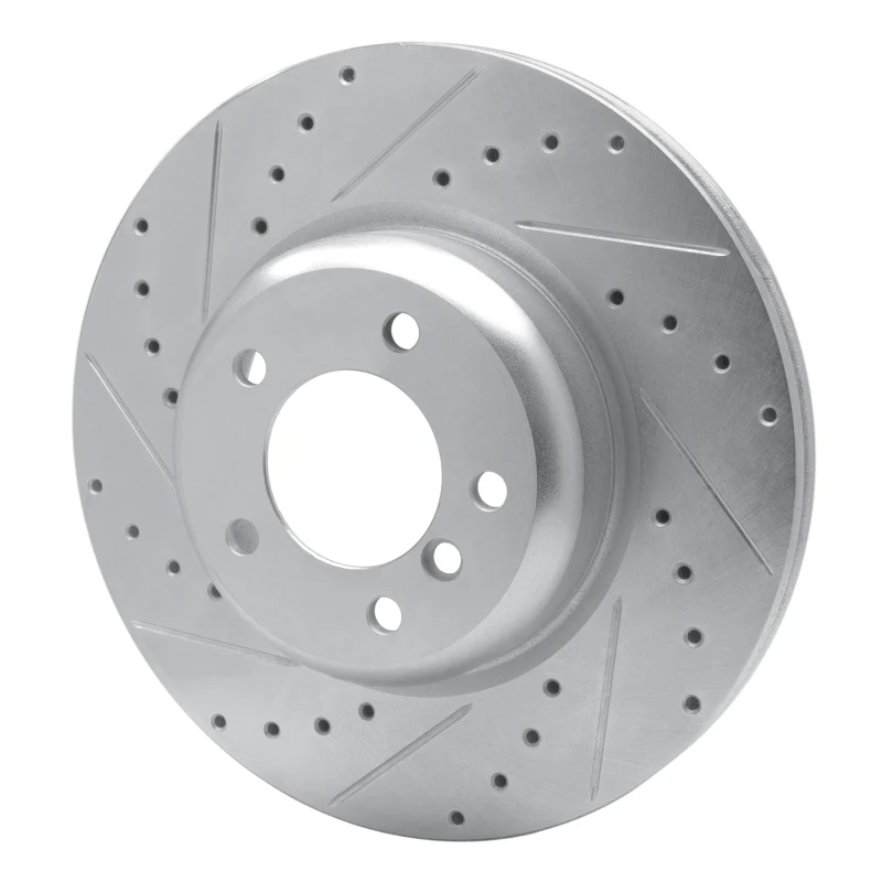 R1 06-13 BMW 135IS Front Left Drilled & Slotted Silver Brake Rotor - Image 5