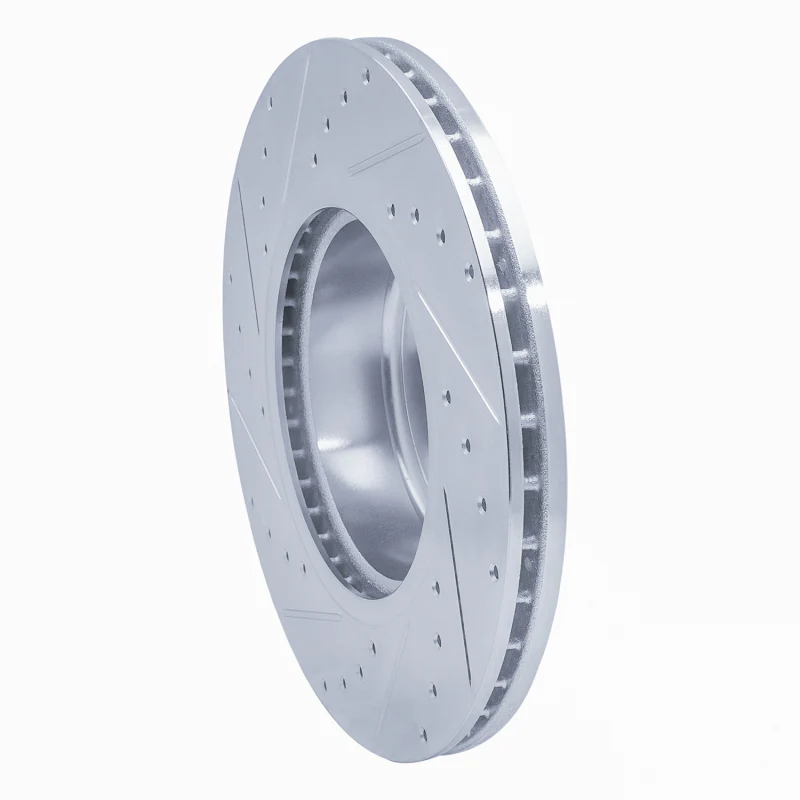 R1 06-13 BMW 330I Front Right Drilled & Slotted Silver Brake Rotor - Image 4