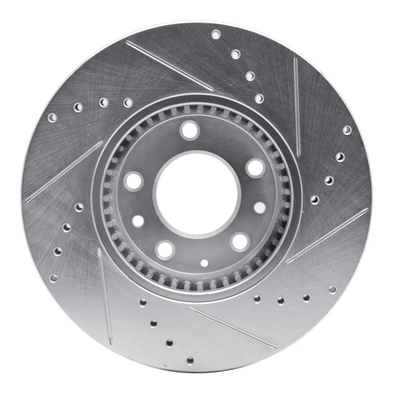 R1 06-13 Ford Fusion Front Left Drilled & Slotted Silver Brake Rotor - Image 2