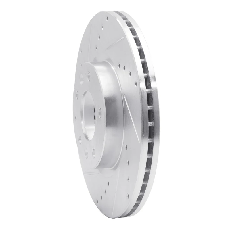 R1 06-13 Ford Fusion Front Left Drilled & Slotted Silver Brake Rotor - Image 5
