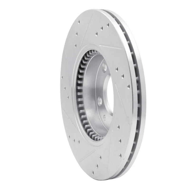 R1 06-13 Ford Fusion Front Right Drilled & Slotted Silver Brake Rotor - Image 4