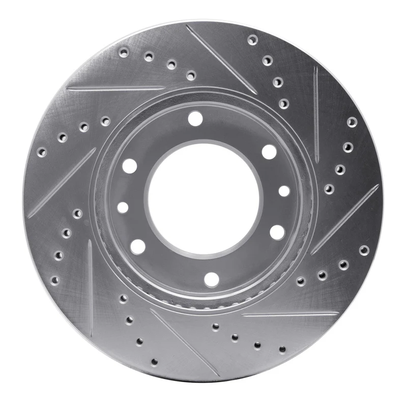 R1 06-14 Hyundai Entourage Front Left Drilled & Slotted Silver Brake Rotor - Image 2