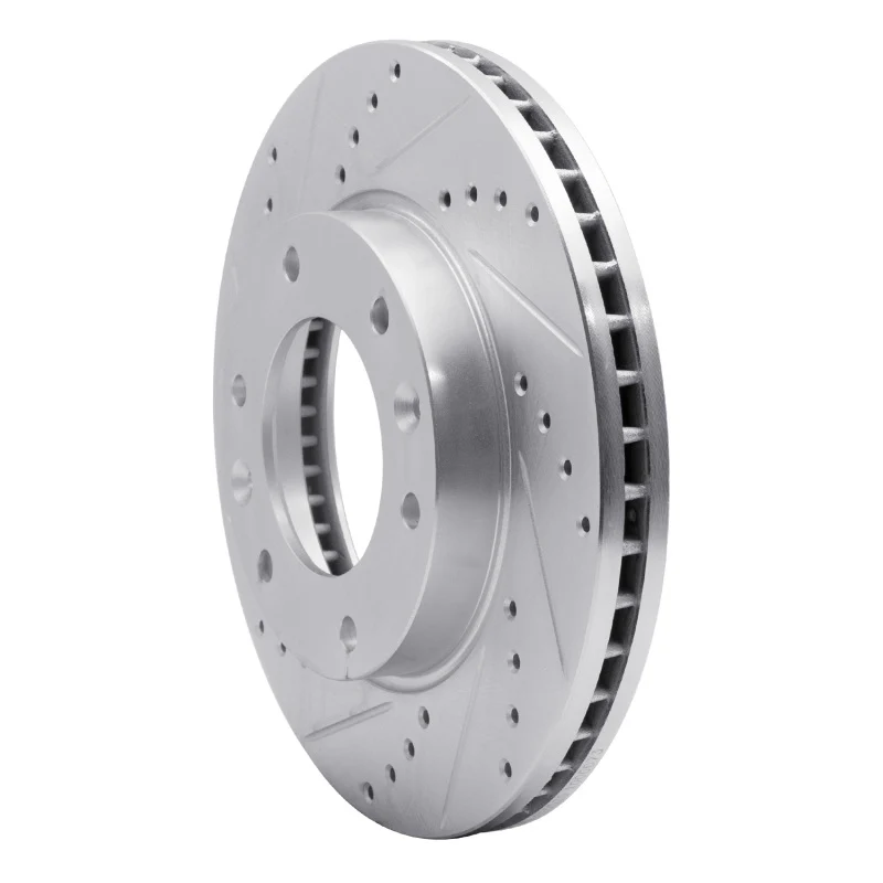 R1 06-14 Hyundai Entourage Front Left Drilled & Slotted Silver Brake Rotor - Image 4