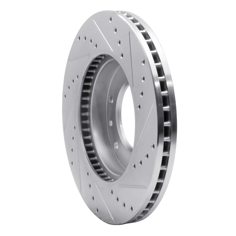R1 06-14 Hyundai Entourage Front Left Drilled & Slotted Silver Brake Rotor - Image 5