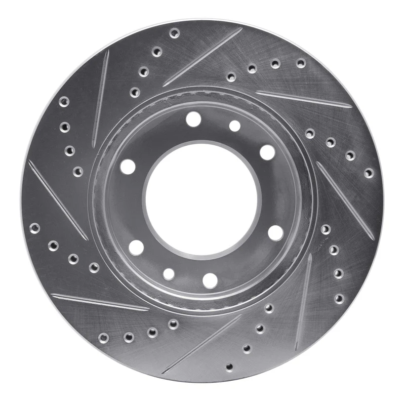 R1 06-14 Hyundai Entourage Front Right Drilled & Slotted Silver Brake Rotor - Image 3