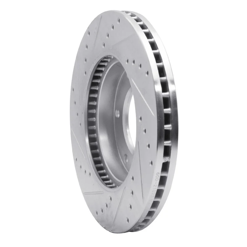 R1 06-14 Hyundai Entourage Front Right Drilled & Slotted Silver Brake Rotor - Image 5