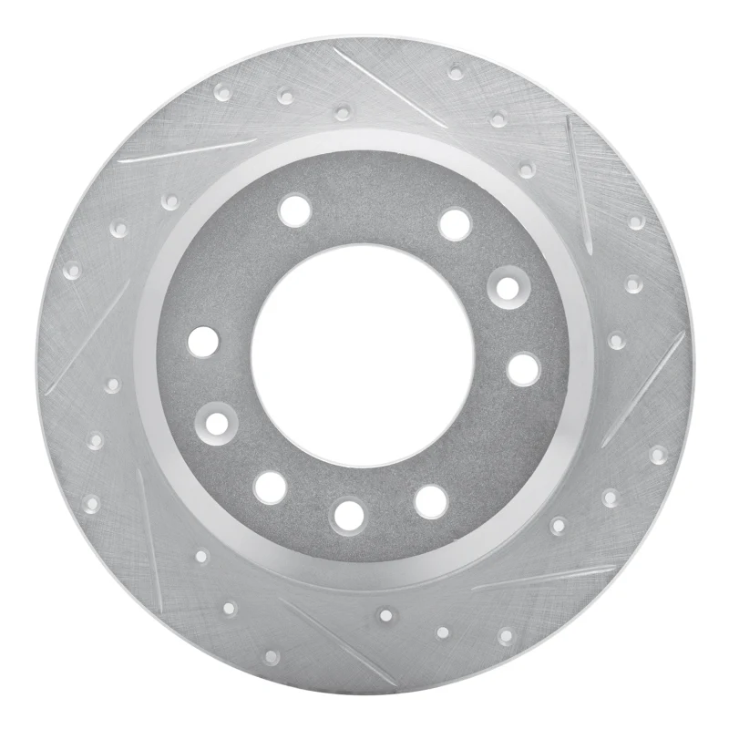 R1 06-14 Hyundai Entourage Rear Right Drilled & Slotted Silver Brake Rotor