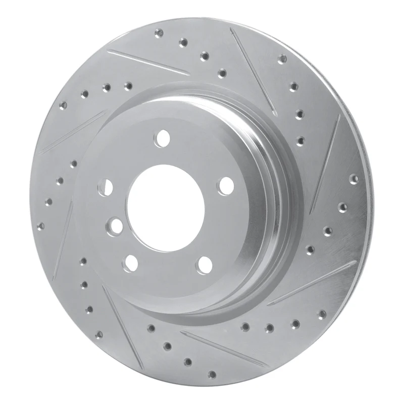 R1 06-15 BMW 335XI Rear Right Drilled & Slotted Silver Brake Rotor - Image 4