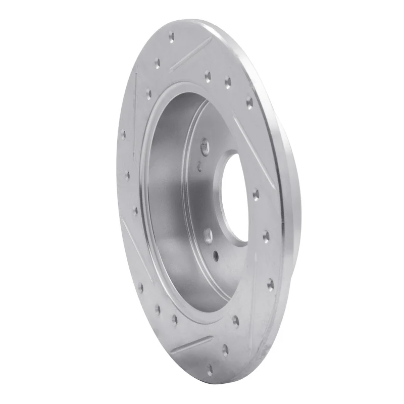 R1 06-15 Honda Civic Si Rear Right Drilled & Slotted Silver Brake Rotor - Image 5