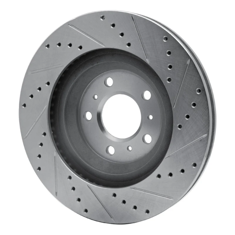 R1 06-16 Buick Allure Front Left Drilled & Slotted Silver Brake Rotor - Image 2