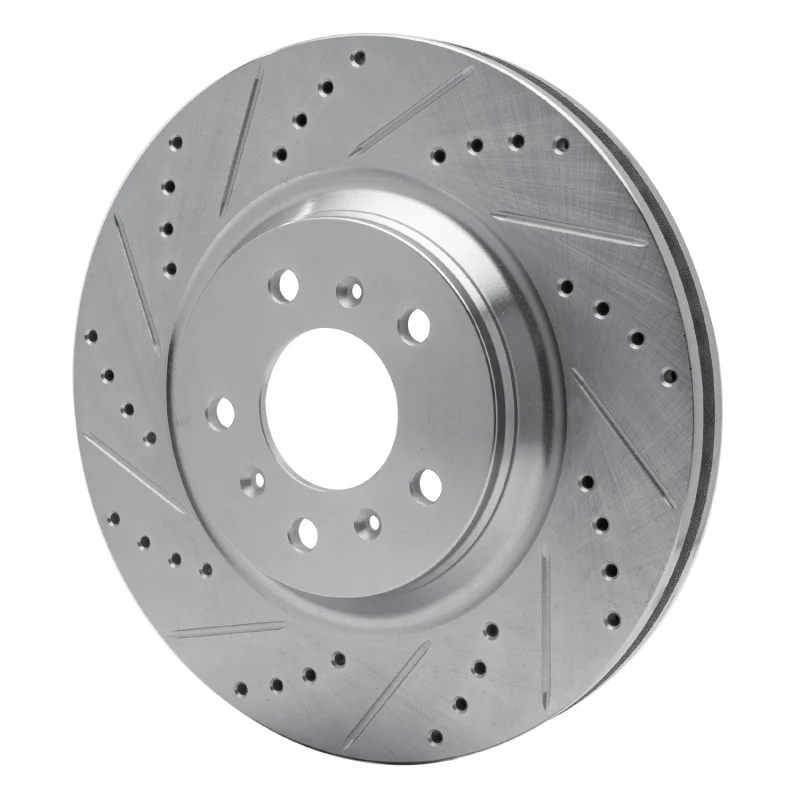 R1 06-16 Buick Allure Front Left Drilled & Slotted Silver Brake Rotor - Image 3