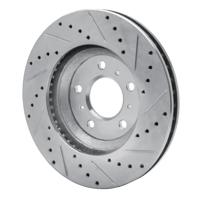 R1 06-16 Buick Lucerne Front Left Drilled & Slotted Silver Brake Rotor - Image 2