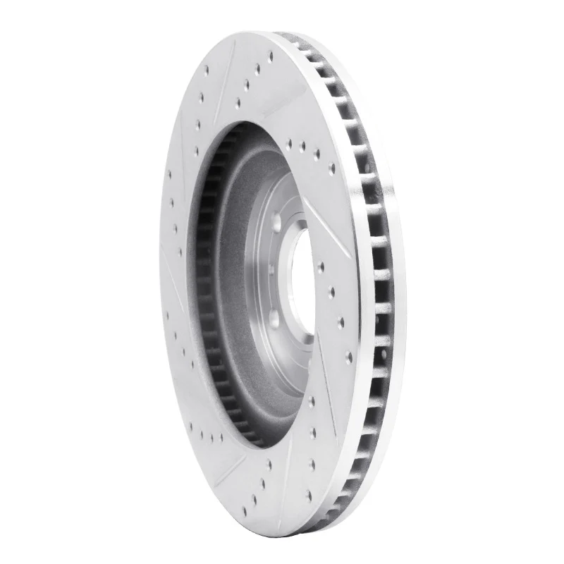 R1 06-16 Buick Lucerne Front Right Drilled & Slotted Silver Brake Rotor - Image 5