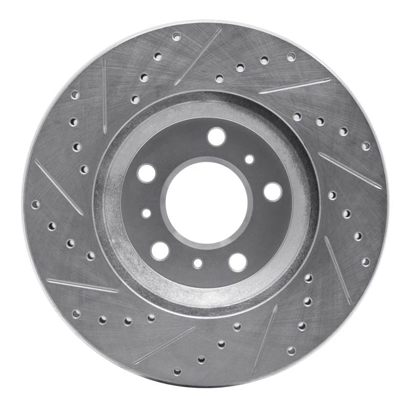 R1 06-16 Buick Lucerne Front Right Drilled & Slotted Silver Brake Rotor - Image 2