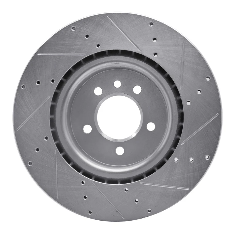 R1 06-17 Land Rover Discovery Front Left Drilled & Slotted Silver Brake Rotor - Image 5