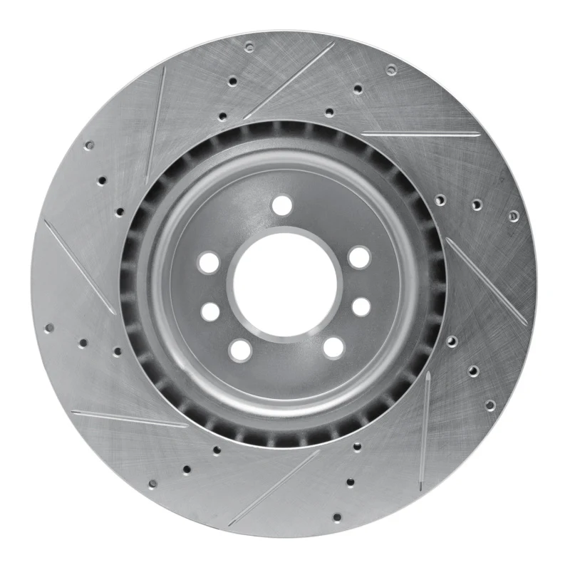 R1 06-17 Land Rover Range Rover Front Right Drilled & Slotted Silver Brake Rotor - Image 2