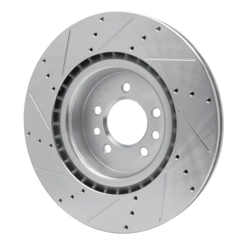 R1 06-17 Land Rover Range Rover Front Right Drilled & Slotted Silver Brake Rotor - Image 5