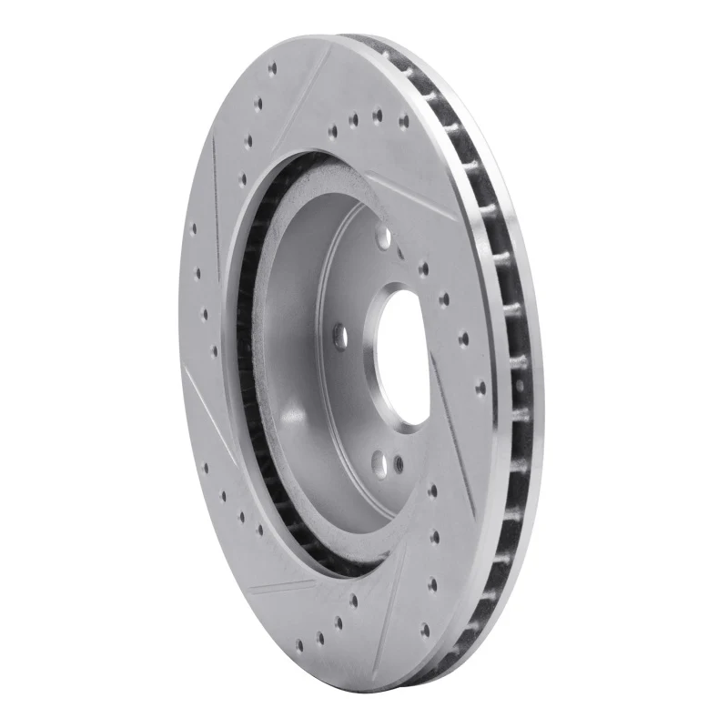 R1 06-17 Suzuki Grand Vitara Front Right Drilled & Slotted Silver Brake Rotor - Image 5