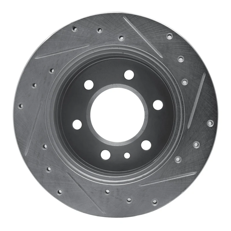 R1 06-18 Dodge Sprinter 3500 Rear Left Drilled & Slotted Silver Brake Rotor - Image 2