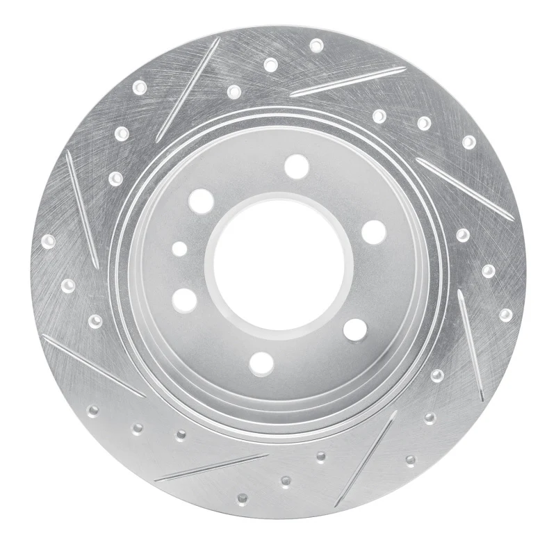 R1 06-18 Dodge Sprinter 3500 Rear Right Drilled & Slotted Silver Brake Rotor - Image 3